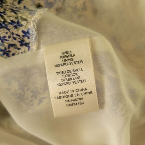 Rebecca Taylor Ava Floral Silk V Neck Dress Size 4 - Picture 8 of 9